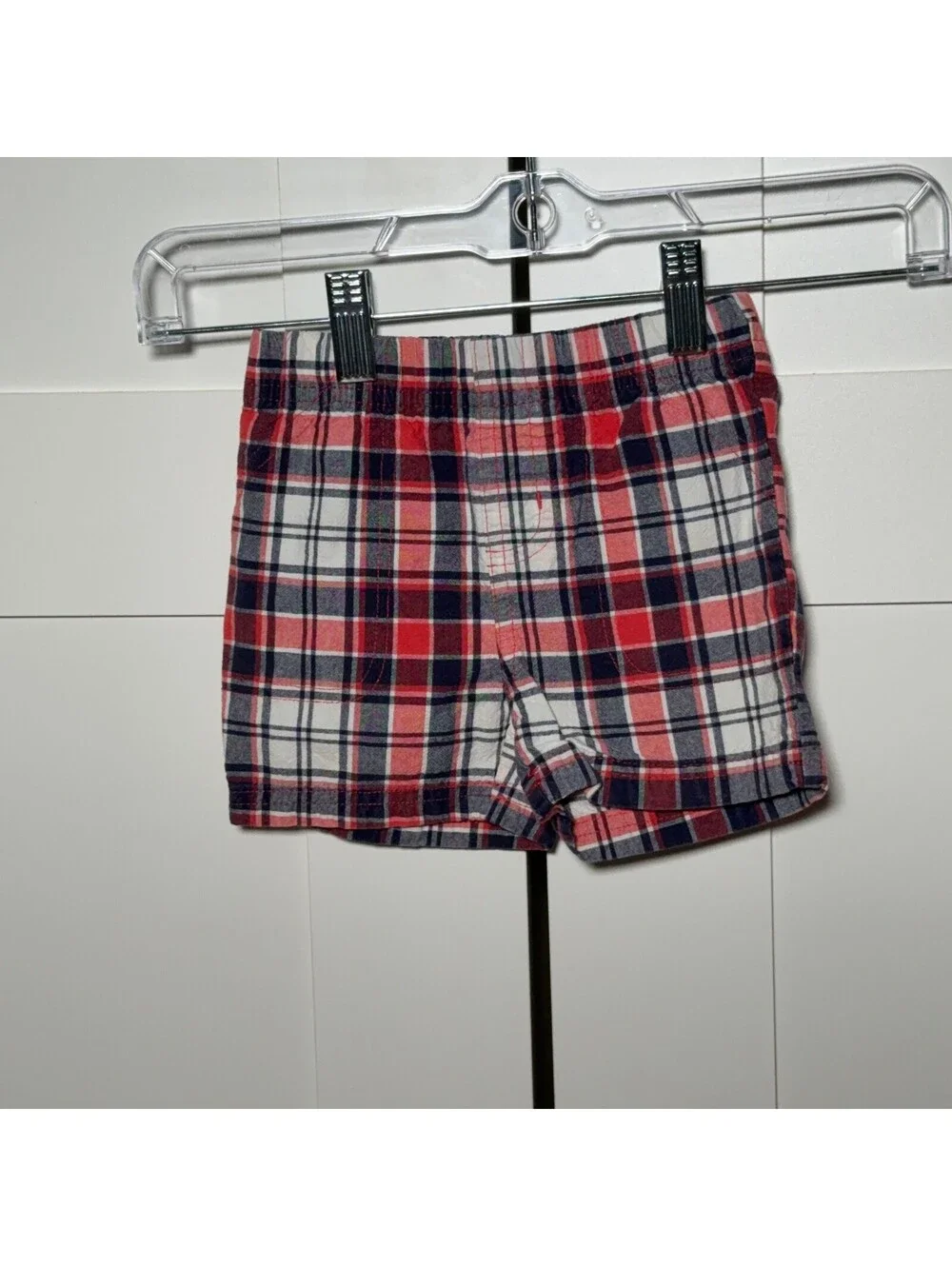 Carters Red White and Blue Plaid Shorts for Children, Size 24M